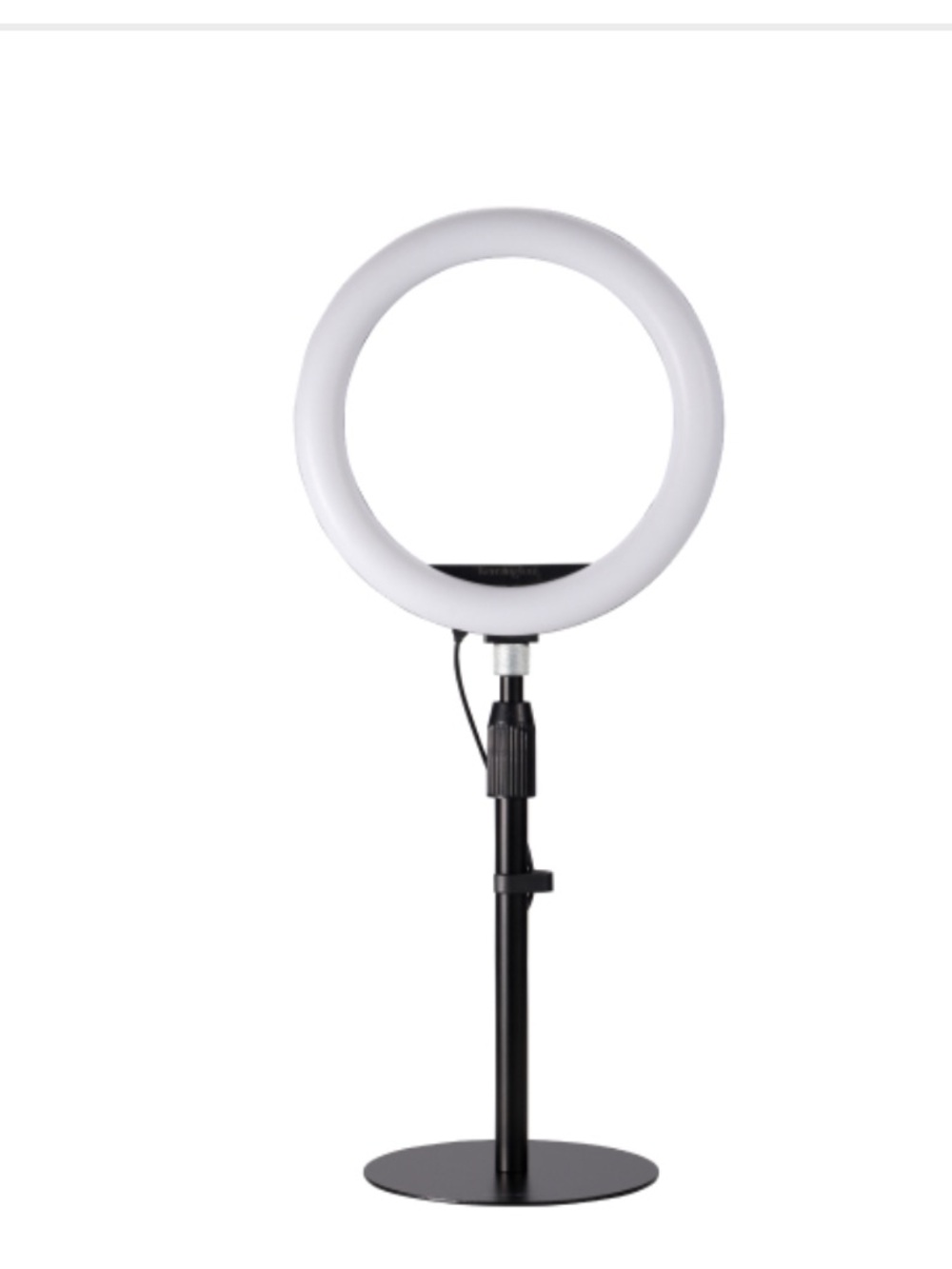 Telescoping Ring LED Light Desk Stand - Black/White- Kensington